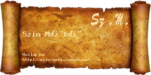 Szin Máté névjegykártya