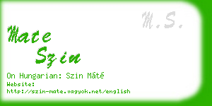 mate szin business card