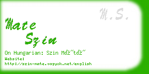 mate szin business card